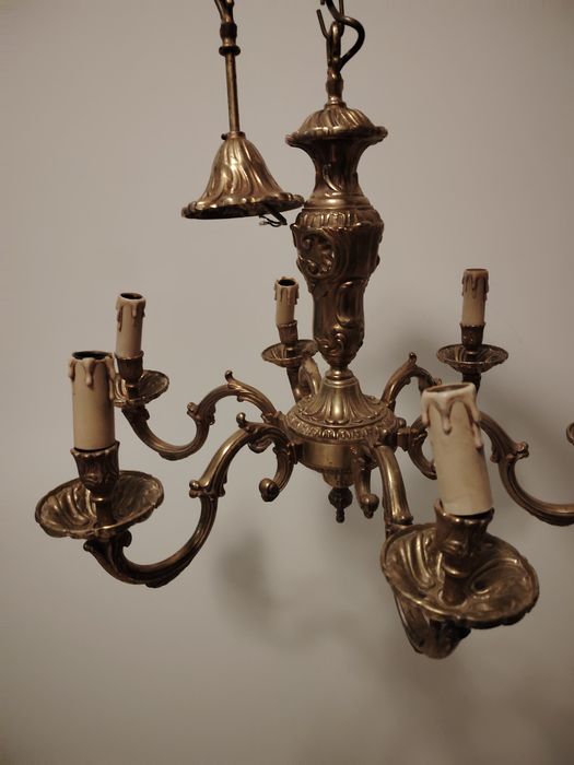 Candelabru deosebit din bronz masiv in stil francez cu 6 brațe ,piesa