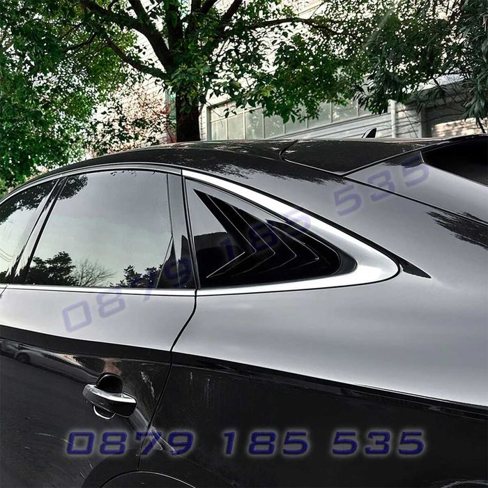 Тунинг решетки за задни странични стъкла за Audi Q5 FY Sportback 2018-2024, черни – DA864 добавки капаци жалузи сенници задни малки прозорци ауди