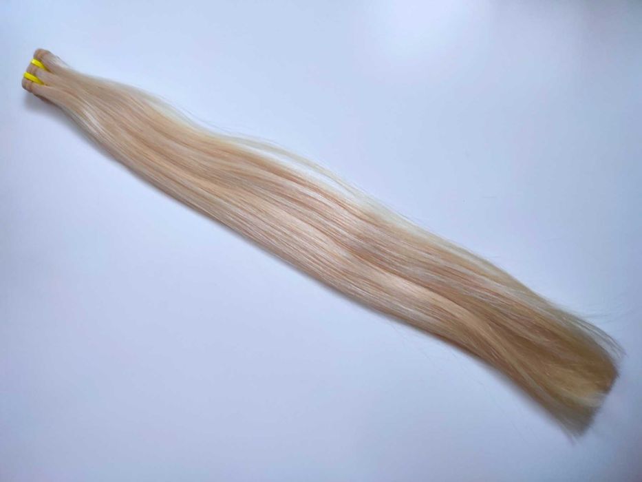 Руса виетнамска естествена коса/екстеншъни с ПЛЪТНИ КРАИЩА! 60см/100г