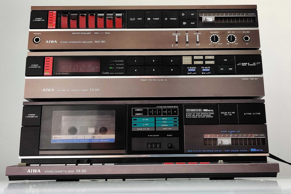 Amplificator Aiwa MX-90 Tuner TX-110 Deck FX-50 Linie Vintage Bijuu