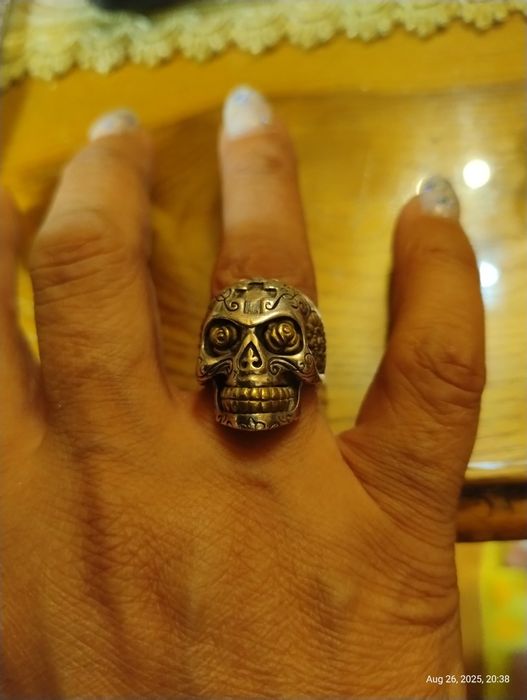 Inel argint craniu vesel