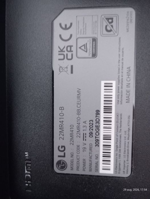 Monitor LG,ca,nou,folosit foarte puțin,de 22