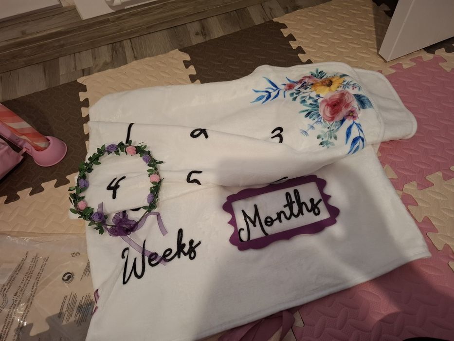 Pătură Love you to the moon and back pentru foto cu bebe