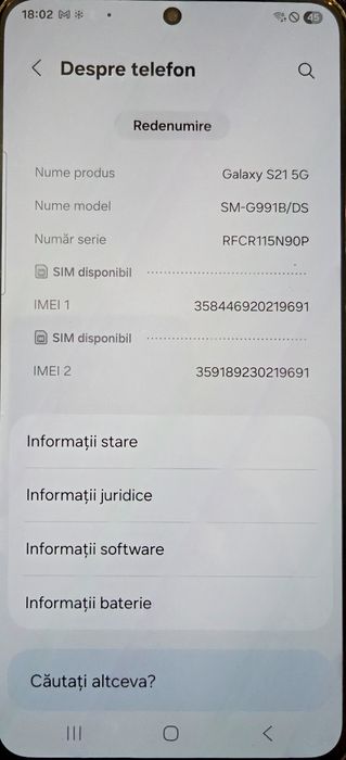 Samsung Galaxy S21 5G – stare foarte bunăVând Samsung Galaxy S21 5G, f