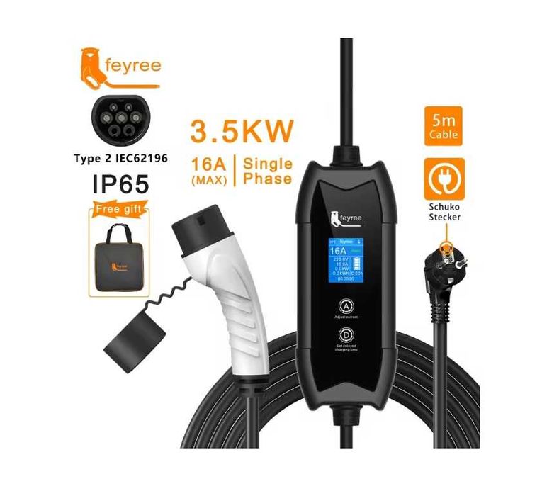 Incarcator pt. masina electrica  220V , lungime 5 m putere 16A-3.5 KW