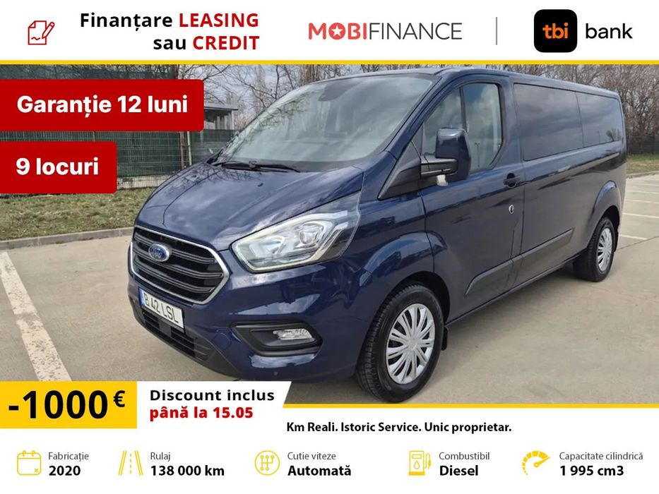 Ford Transit Custom 9 locuri/ L2H1/ TVA inclus deductibil/Istoric Service/Garantie 12 luni