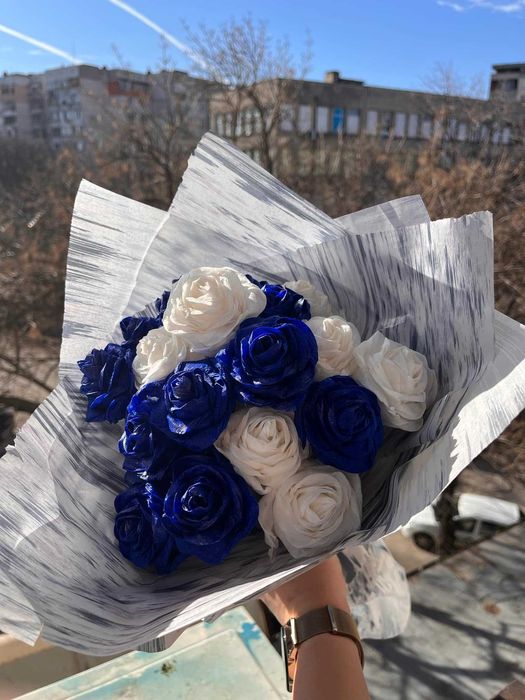 Букет от вечни ръчно направени розички