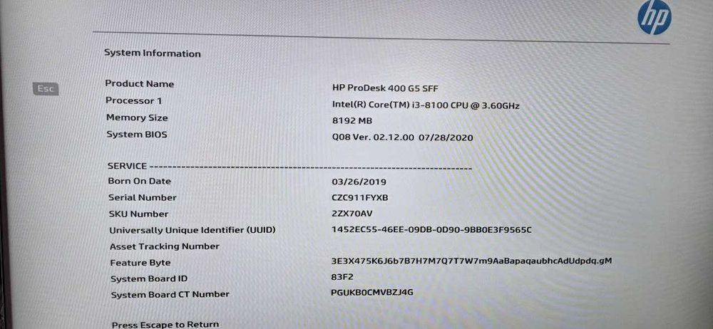 HP ProDesk 400 G5 SFF