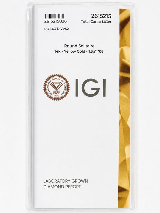 Годежен пръстен 14K | 1.04 ct Lab Grown Diamond | IGI | VS2 | Нов Размер 54
