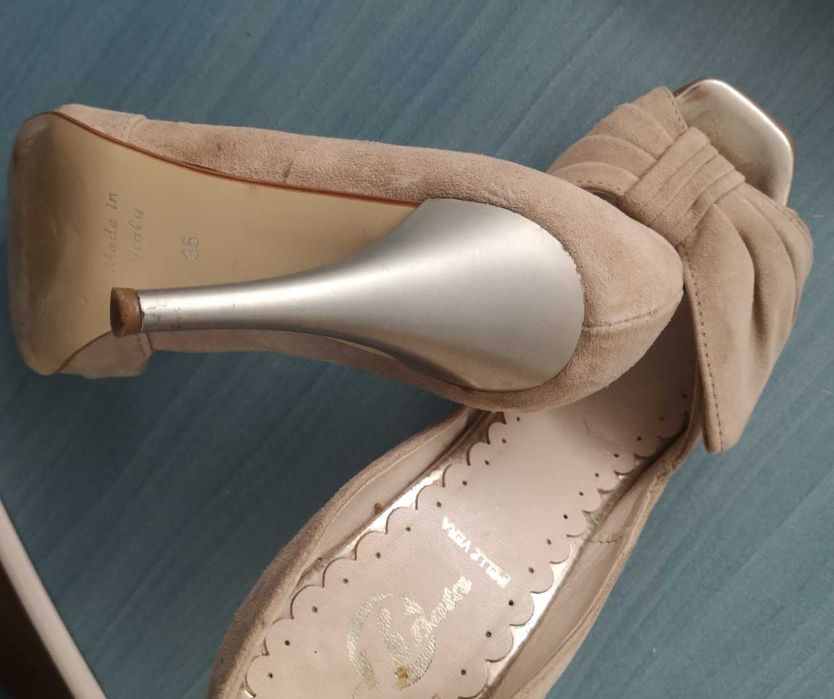 Обувки на ток -от Естествен велур