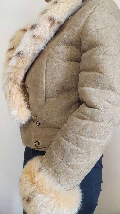 Дублёнка женская, натуральный мех (песец)