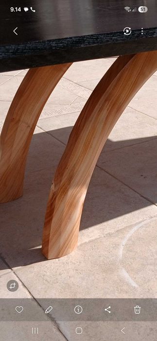 Oak table with cherry legs