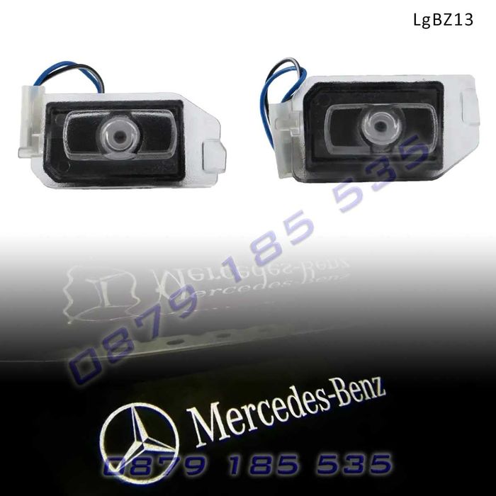 Лого светлини проекция Mercedes под огледала марка мерцедес крила AMG