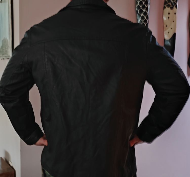 Дизайнерско мъжко черно кожено яке,Marc Kostner,сако,блейзър Л размер