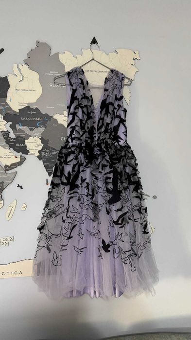 Rochie eleganta lila, midi
