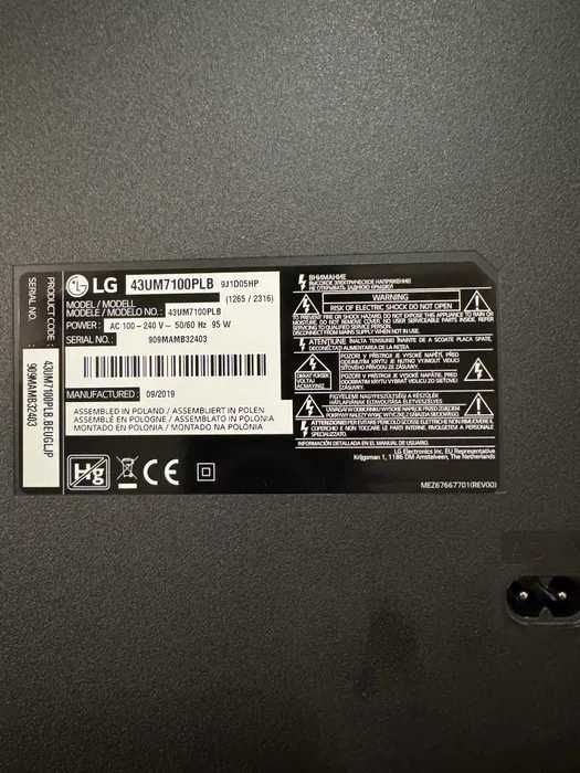 Vand SmarTV LG 43UK6400PLF  43UM7100PLB Variante Schimb