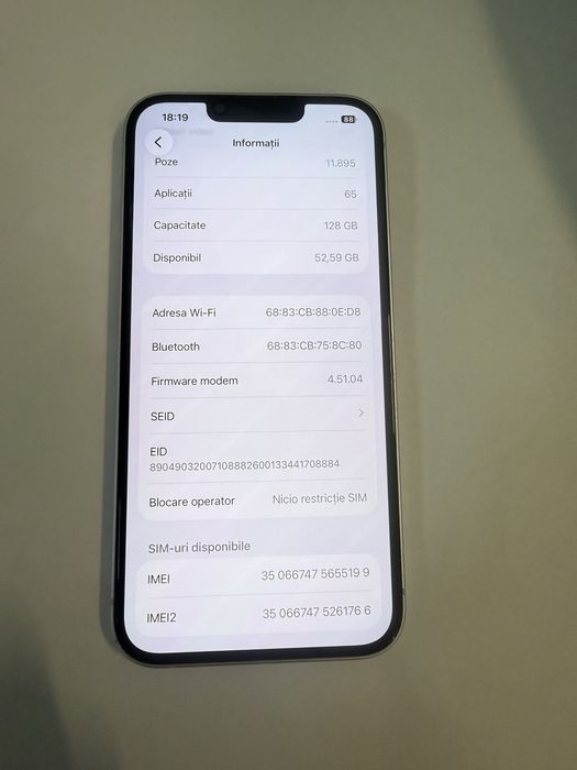 Vand Apple Iphone 14 128Gb - ireprosabil - 1599 R o n