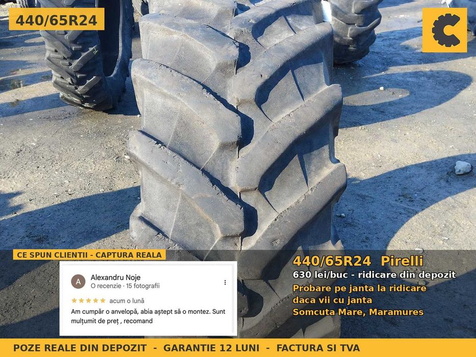 Anvelope Cauciucuri 440/65R24 440 65 R24 4406524 440 65R24 Pirelli Tractor Utilaje Agricole SH Second Hand IEFTIN Garantie 1 An Factura