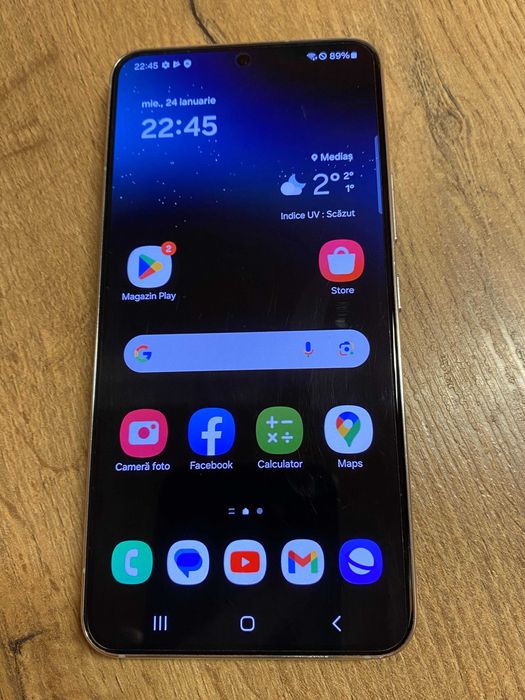 Samsung S22 5G  Black/Silver 128gb 8GB Rami + Husa Folie
