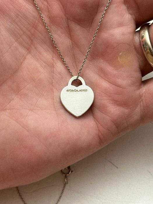 LANT + PANDANTIV ARGINT 925 - Inima - Return to TIFFANY - Original !