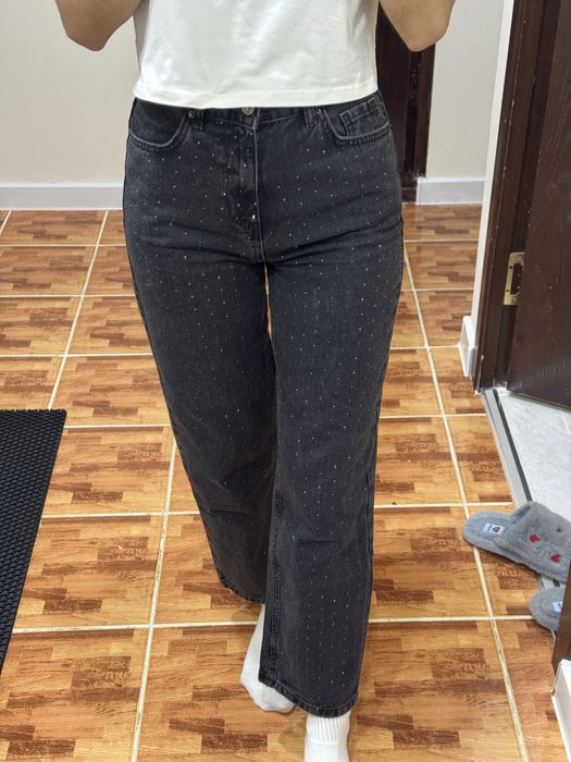 Джинсы Cotton со стразами