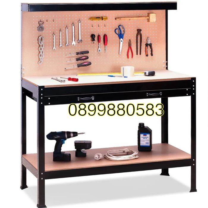 Работна маса с чекмедже и стена за инструменти Hawek