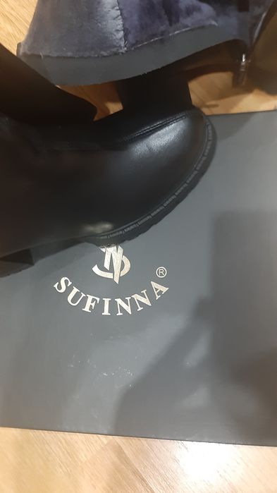 Кожаные зимние сапоги