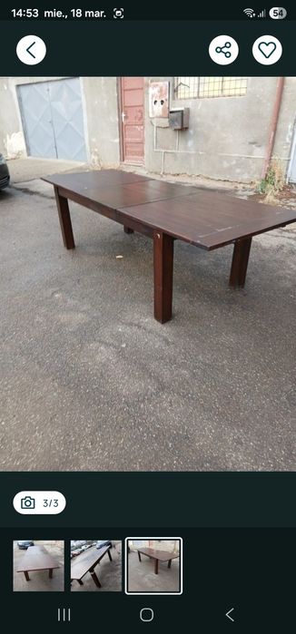 Vând masa din lemn masiv preț 750 RON