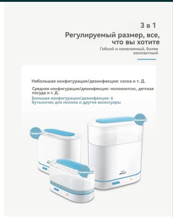 Стерилизатор для детских бутылочек Авент