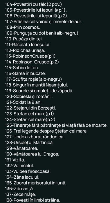 Vând sau schimb diafilme cu povești.Stare F.B.-40 lei/buc.B.-30,S.-15.