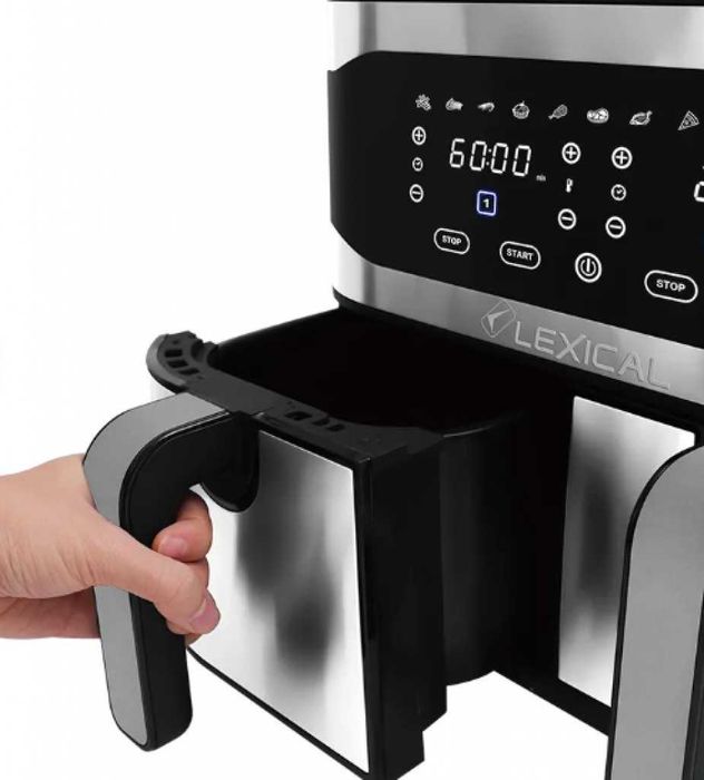 (НОВО) LED Airfryer Leical с 2 кошчета.