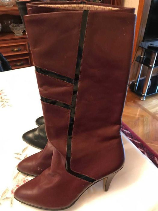 Новые кожаные сапоги женские, размер 25,5