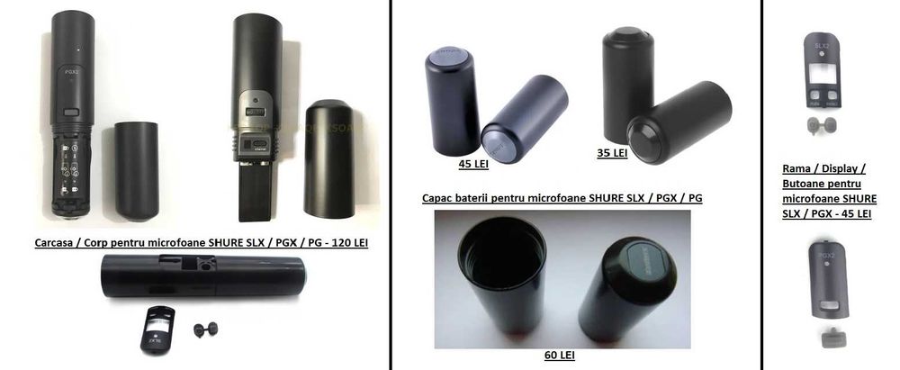 Carcasa / Corp / Capace / Rama pentru SHURE SLX / PGX / PG