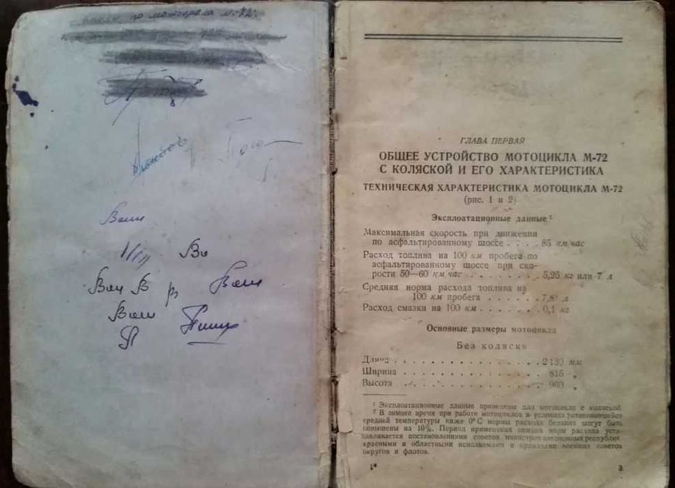 "Мотоцикл М-72" 1948г. СССР. Редкость!
