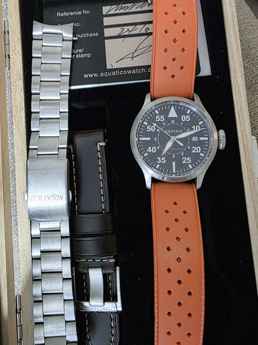 Aquatico Horizon Hawk Aventurine Dial Automatic Pilot Watch