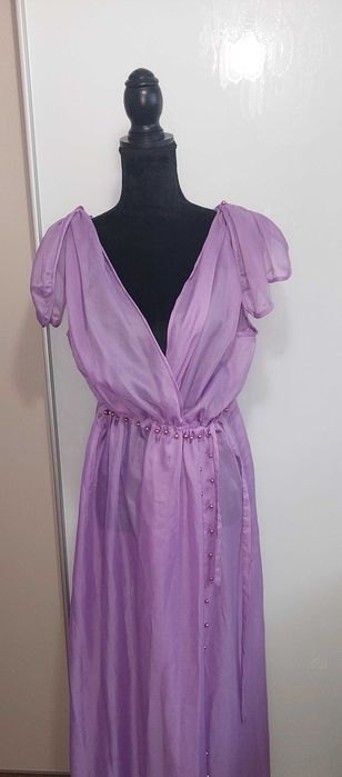 Capot/halat flu-flu cu perlute, mov, mărime universală