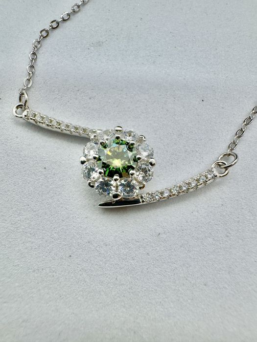 Сребърно колие с мойсанит (Диамант) 0.5 карата