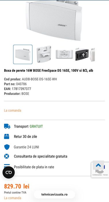 Boxa BOSE FreeSpace DS-16SE alb