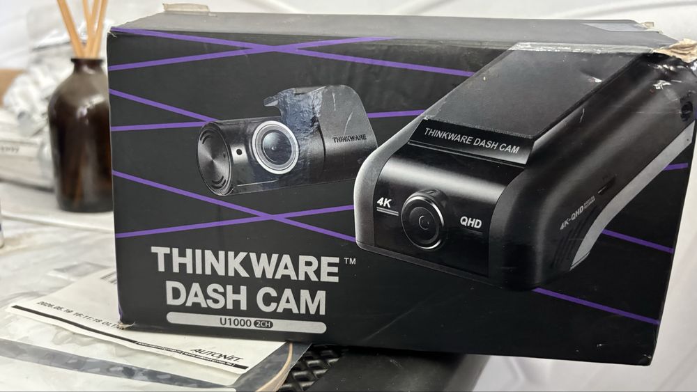 Camera auto DVR, THINKWARE U1000, 4K-fata, 2K-spate, WiFi, card memorie 64Gb