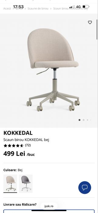 Birou si scaun jysk aproape noi