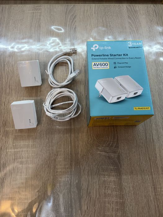 TP-Link TL-PA4010 KIT AV600 Powerline – 2 adaptoare + cabluri + cutie