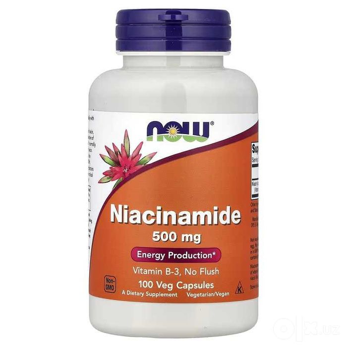NOW Foods Niacinamide никотинамид 100 вегетарианских капсул
