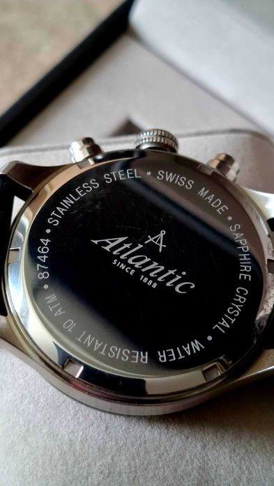Vand ceas elvetian Atlantic - Seasport 
Chronograph functions