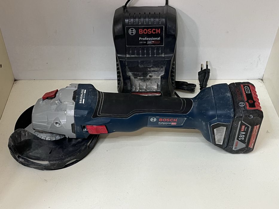 Акумулаторен ъглошлайф Bosch GWS 18v 10 + зарядно + батерия