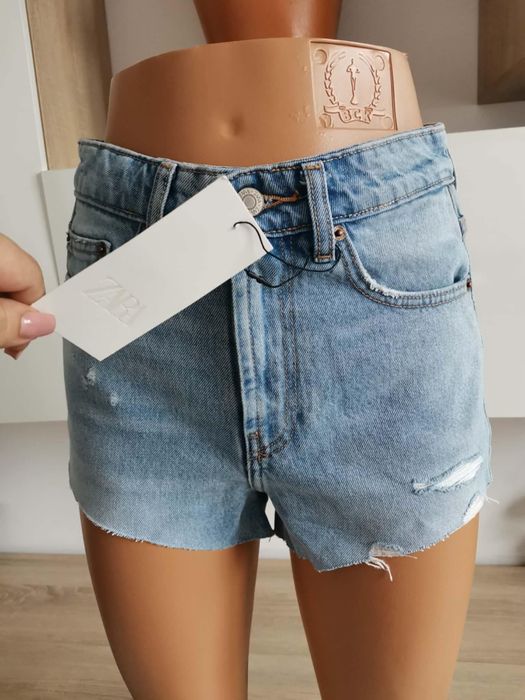 Pantaloni scurți din denim noi cu eticheta mărime XS Zara