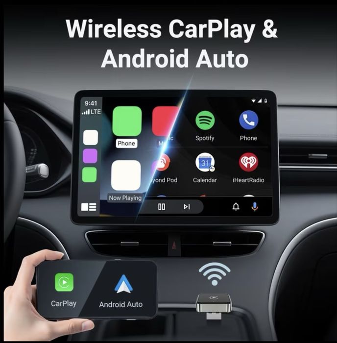 2 в 1 Мини Адаптер за Wireless CarPlay & Android Auto