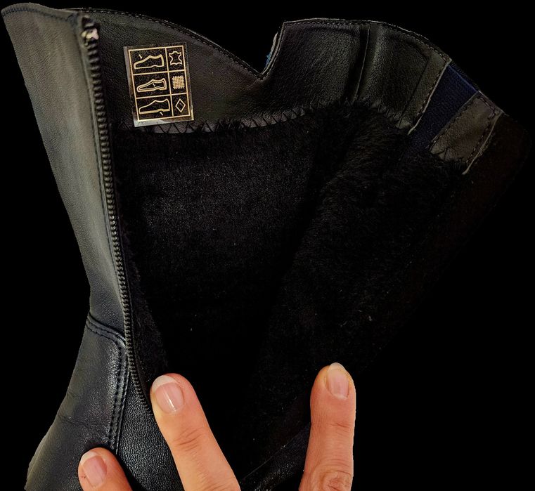 Дамски зимни полуботуши от естествена кожа