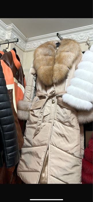 Geaca lunga cu blana naturala