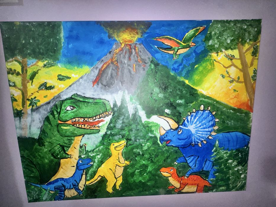 Картина с динозаврами для декора