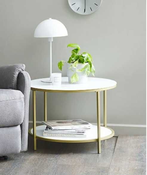 Masa cafea din sticla cu raft